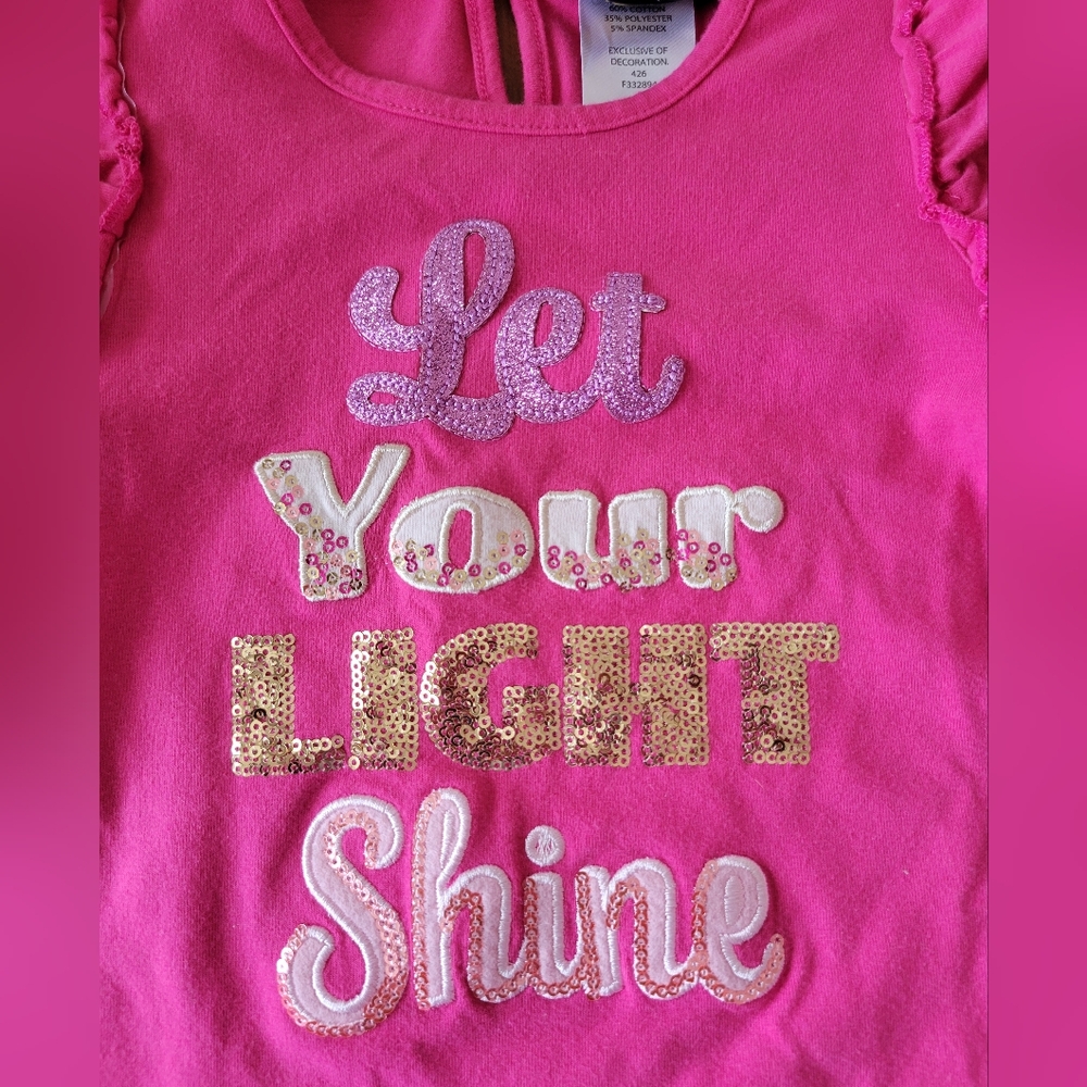 Pink Dress with Gold Lettering Size 4 - Picture 2 of 4